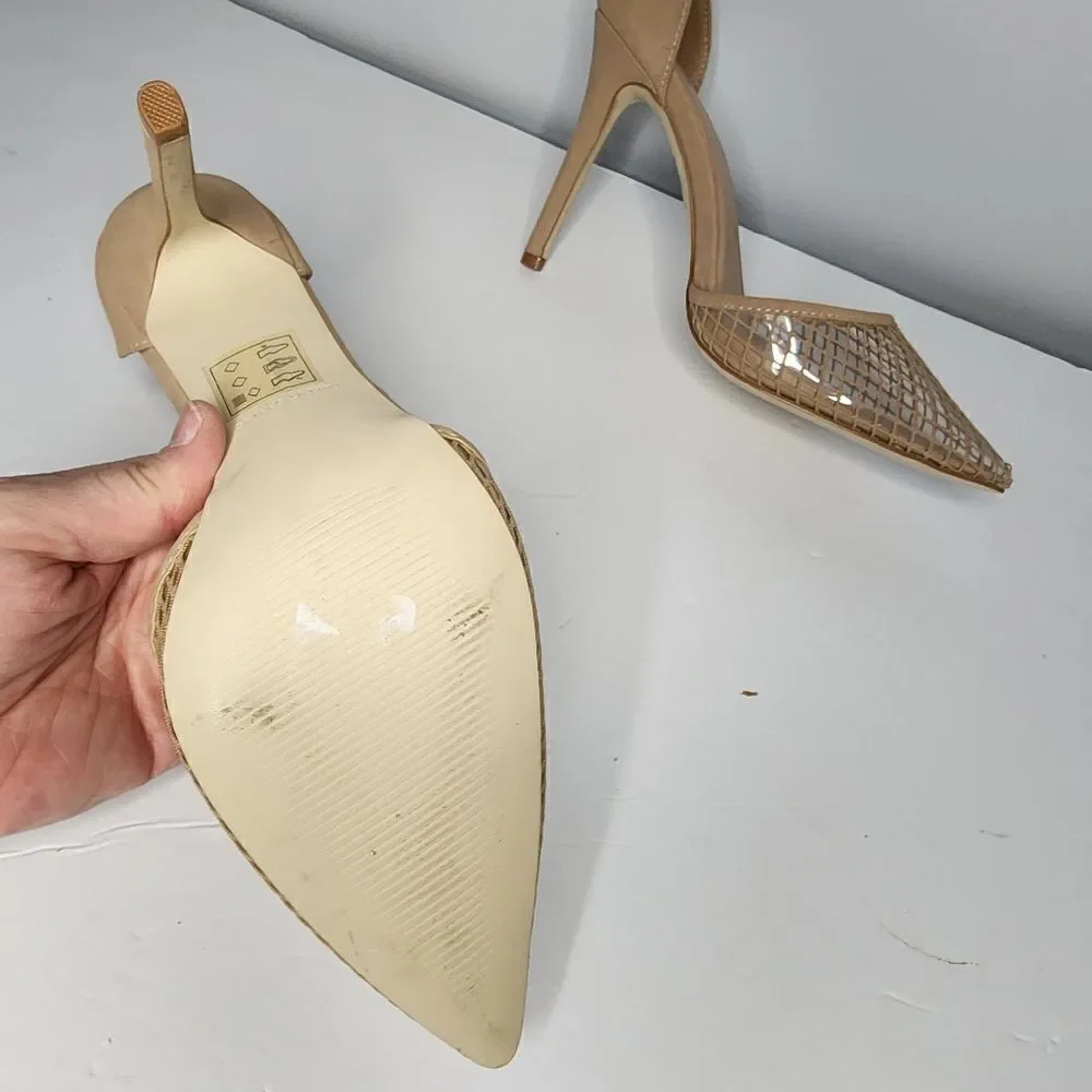 Call It Spring Women's Shoes Size 10 high Heels Vegan Leather Beige